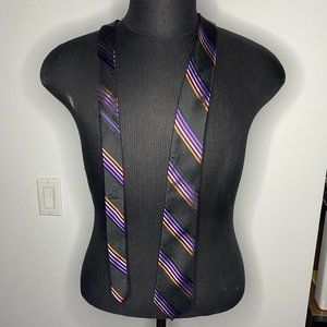 Ben Sherman - Black, Pink & Purple Stripe Neck Tie